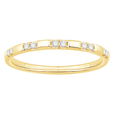 Brilliant-Cut 1/10ctw. Diamond Two Stone Distance Band in 10k Yellow Gold